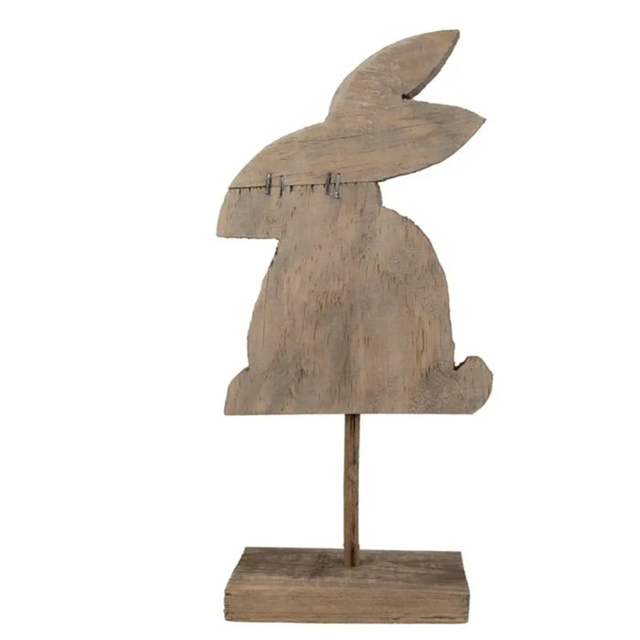 Statua decorativa in legno a forma di coniglio 14x8x30cm