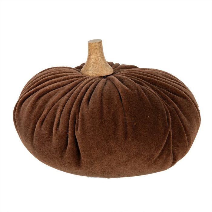 Decorative Pumpkin in Brown Fabric 20 x 14 cm - Clayre &amp; Eef