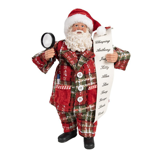 Babbo Natale con vestito tartan e lettera -Clayre & Eef 