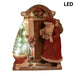 Decorazione natalizia con illuminazione a LED Babbo Natale 18x8x22 cm Rosso Marrone Poliresina - Arredo Casa da Sogno