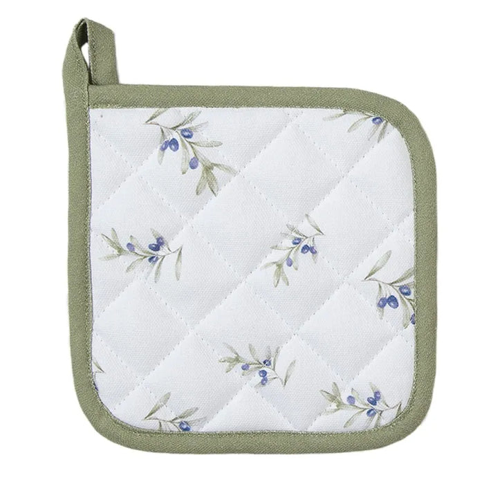 Presina da cucina in cotone con motivo olive 16x16 cm -Olive garden