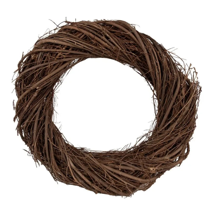 Corona di rami naturali in legno marrone 40 cm