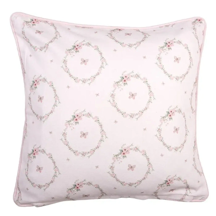 Federa cuscino in cotone rosa con motivo coniglio - Floral easter bunn —  Arredo Casa da Sogno