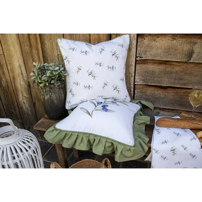 Federa per cuscino in cotone con motivo olive -Olive garden