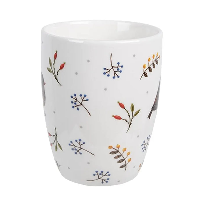 Tazza in ceramica bianca con motivo uccellino 350 ml Clayre & Eef - Arredo Casa da Sogno