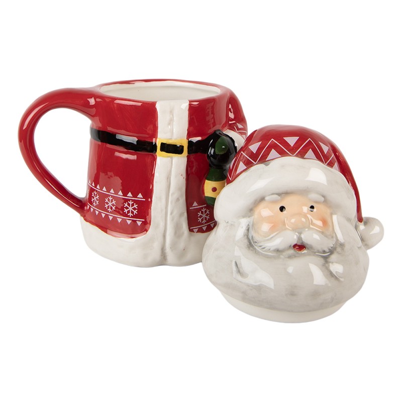 Tazza Babbo Natale in Ceramica Decorata 15x10x19 cm Clayre & eef