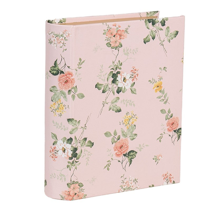 Scatola Libro Decorativa Clayre & Eef 17x14x5 cm Rosa Floreale