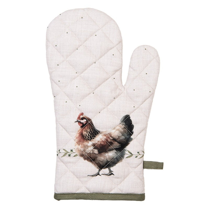 Guanto da forno con gallina – 18×30 cm Clayre & eef