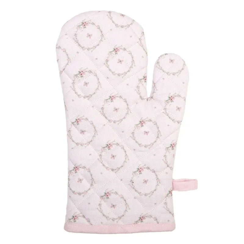 Guanto da forno in cotone rosa con motivo coniglio -Floral easter bunny - Arredo Casa da Sogno