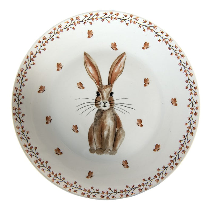 Assiette motif lapin Lapin rustique Clayre &amp; Eef 