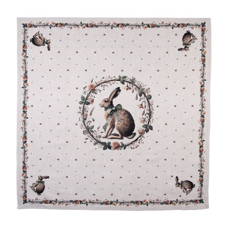 Centrotavola Clayre & Eef con coniglio – 100×100 cm