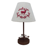 Lampada da tavolo Clayre & Eef con paralume decorato con cervo rosso