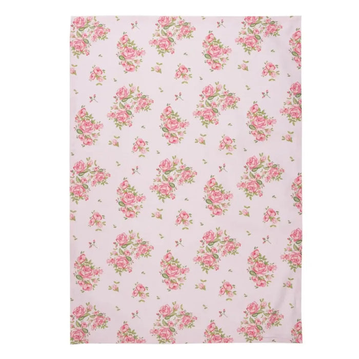 Strofinaccio in cotone rosa con motivo floreale 50x70cm Clayre & Eef Sweet Roses - Arredo Casa da Sogno