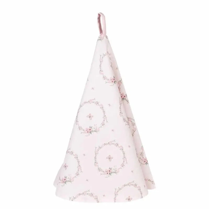 Strofinaccio da cucina tondo in cotone rosa con motivi floreali -Floral Easter bunny - Arredo Casa da Sogno