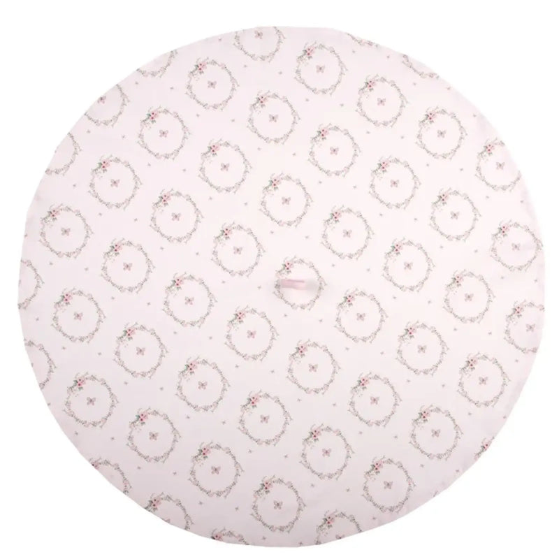Strofinaccio da cucina tondo in cotone rosa con motivi floreali -Floral Easter bunny - Arredo Casa da Sogno