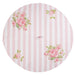 Canovaccio tondo in cotone con righe rosa Clayre & Eef Sweet Roses - Arredo Casa da Sogno