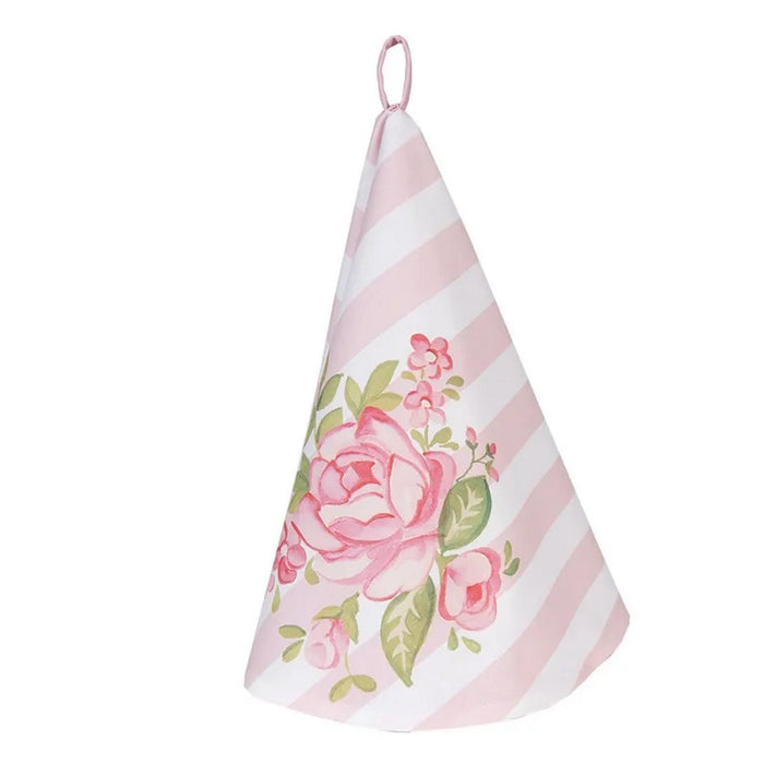 Canovaccio tondo in cotone con righe rosa Clayre & Eef Sweet Roses - Arredo Casa da Sogno