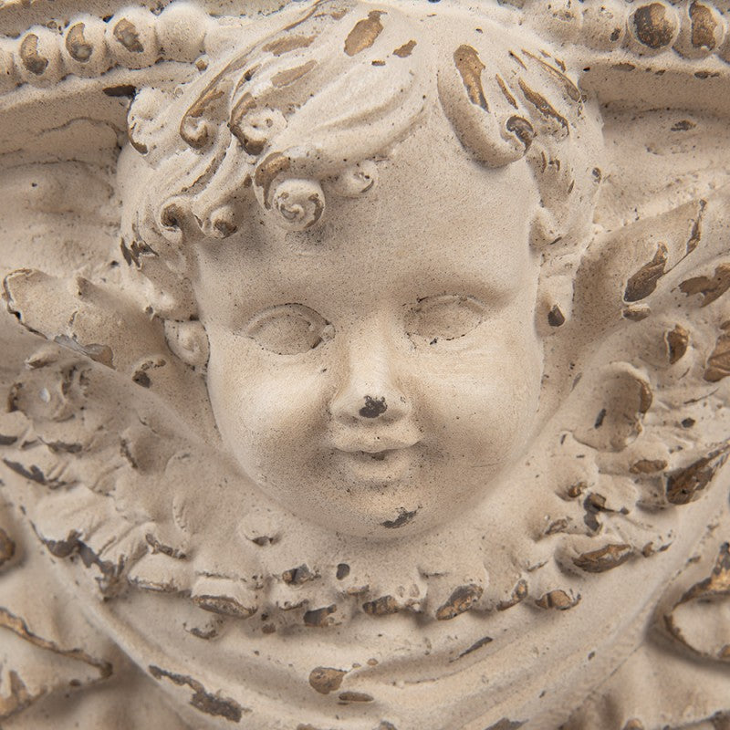 Mensola da Parete con Angelo 33x14x21 cm Beige Effetto Anticato | Clayre & Eef
