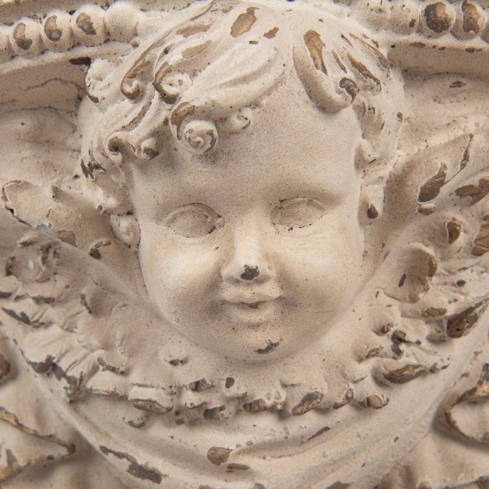 Mensola da Parete con Angelo 33x14x21 cm Beige Effetto Anticato | Clayre & Eef