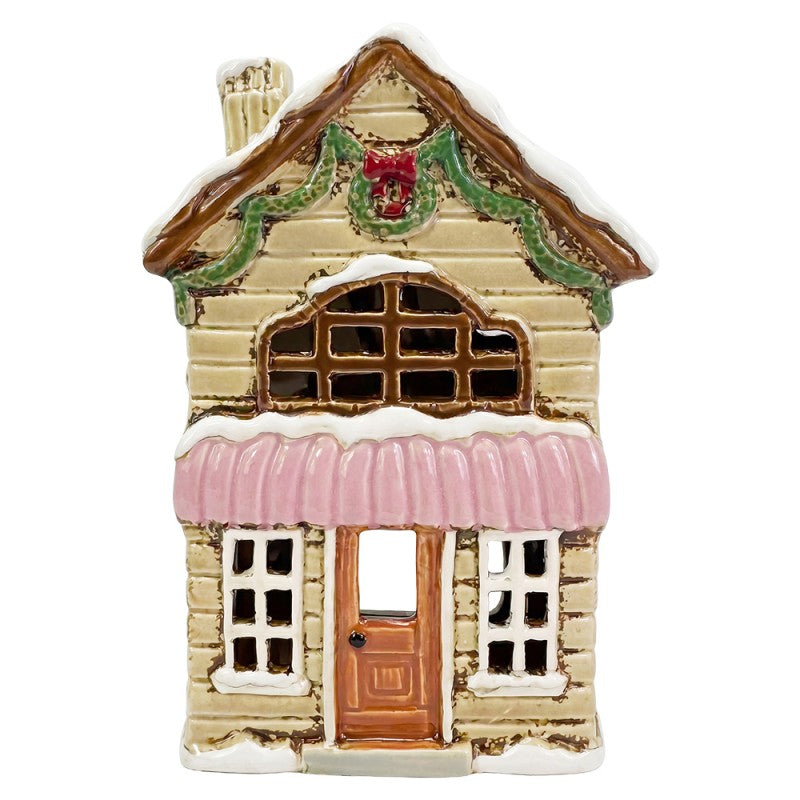 Casa Portacandela Natalizia in Ceramica Clayre & Eef – 14×9×20 cm