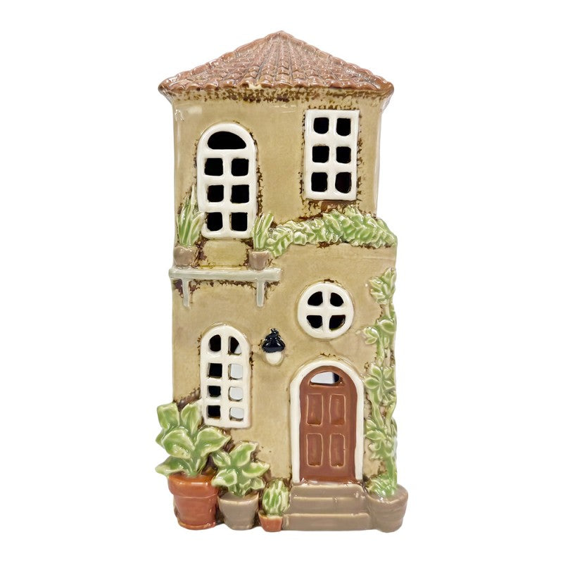 Casa Portacandela Decorativa in Ceramica Clayre & Eef – 12×9×23 cm