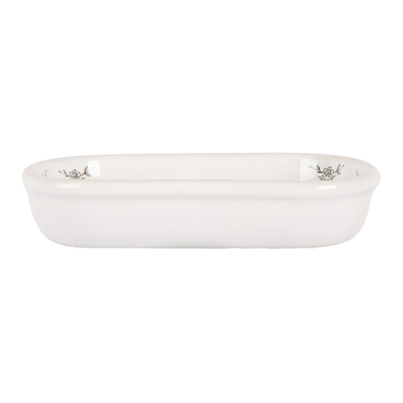 Portasapone in Ceramica Bianco 13x10x3 cm con Gallo Country | Clayre & Eef