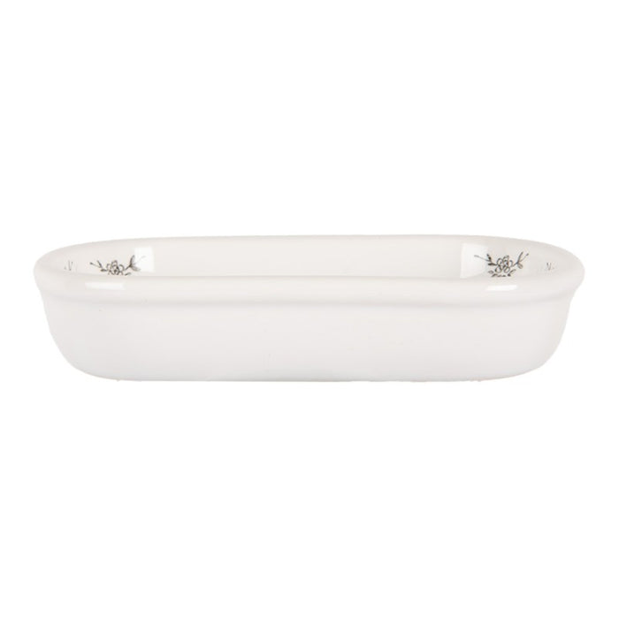 Portasapone in Ceramica Bianco 13x10x3 cm con Gallo Country | Clayre & Eef