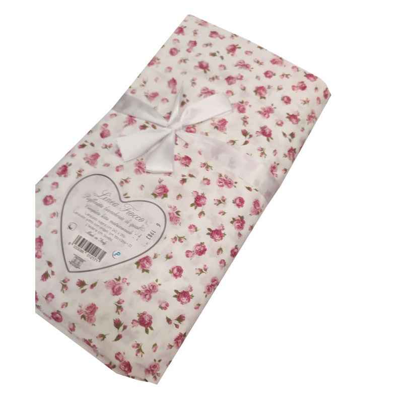 Completo Lenzuola Matrimoniale Rosaline 100% Cotone – Collezione Fiocco