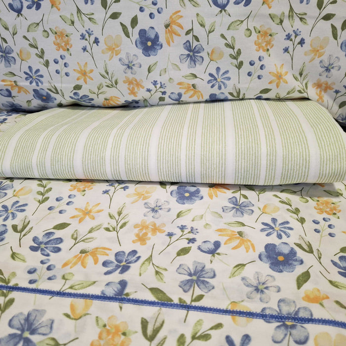 Completo Lenzuola Matrimoniale “Primavera” Azzurro