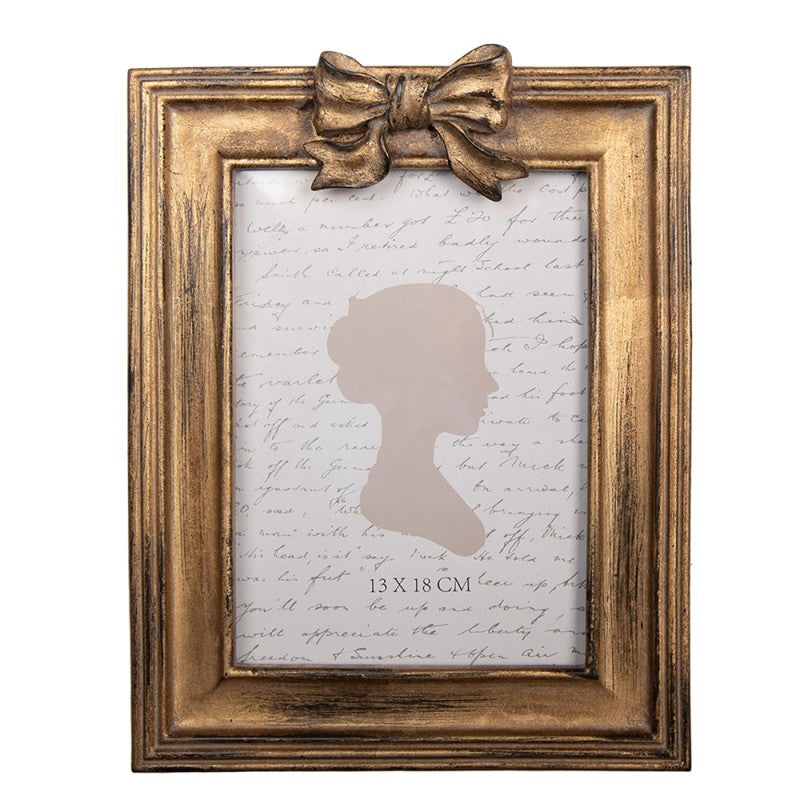 Cornice Portafoto 13x18 cm Oro Clayre & Eef con Fiocco