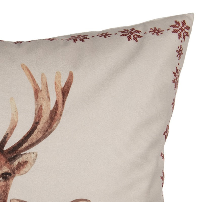 Cuscino natalizio con cervi e rami di pino 45 x 45 cm