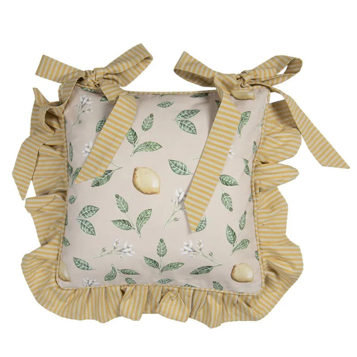 Federa per cuscino sedia con motivo limoni -Lemons and leaves