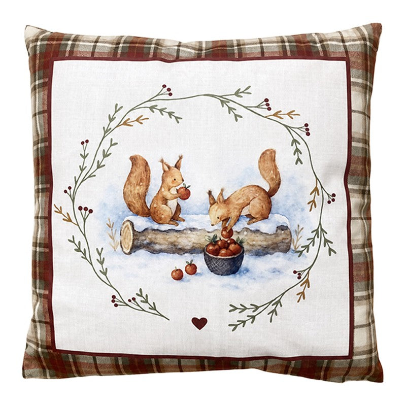 Cuscino Decorativo Autunnale con Scoiattoli 45x45 cm – Clayre & Eef
