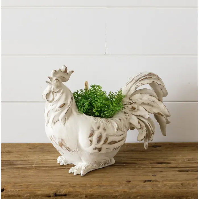 Fioriera a Forma di Gallo in Ceramica 33 cm