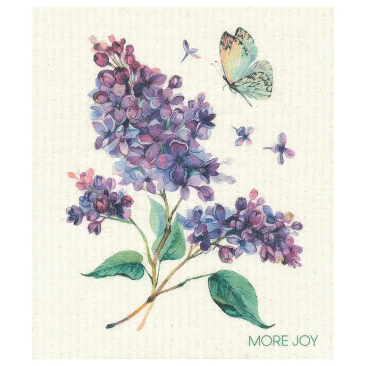 Panno svedese fiori con farfalle