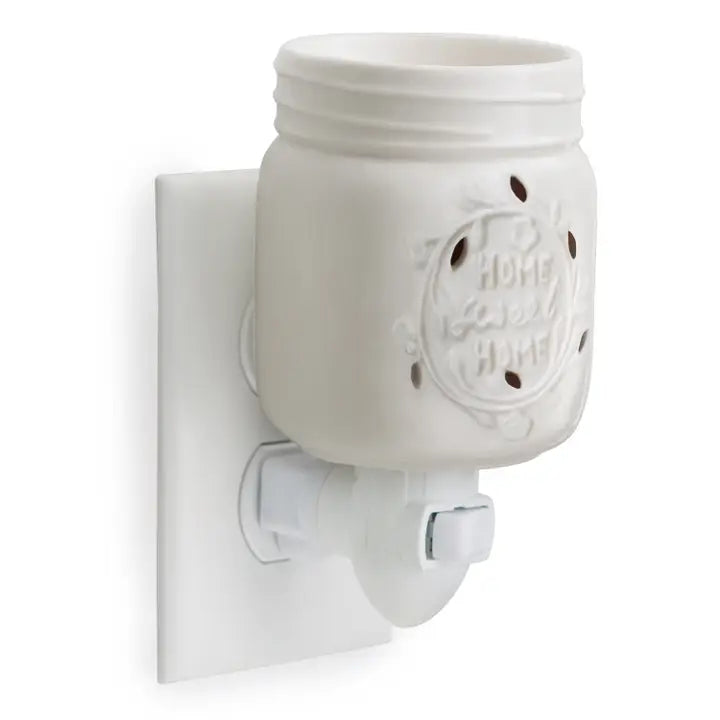 Lampada Scaldacera Elettrica Mason Jar Bianca – Candle Warmers®