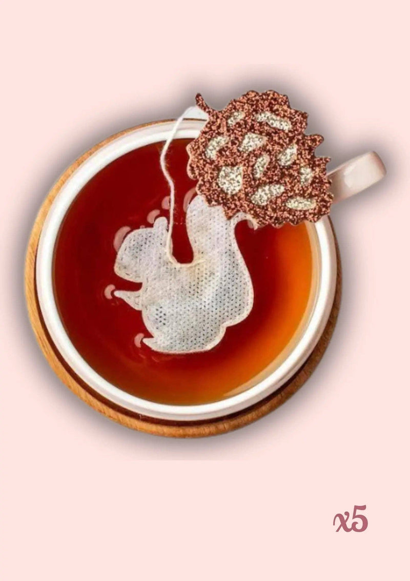 Bustine di tè biologico a forma di scoiattolo — Realizzate artigianalmente · x5: Earl grey