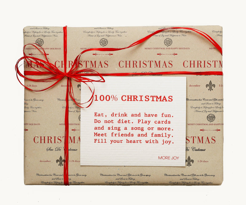 Panno Svedese Natalizio Pattini Merry Christmas 17x17 cm