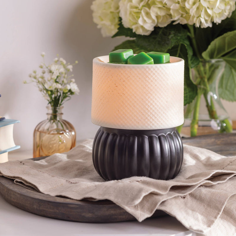 Lampada Elettrica Diffusore Luxe 16 cm Bianco e Nero – Candle Warmers