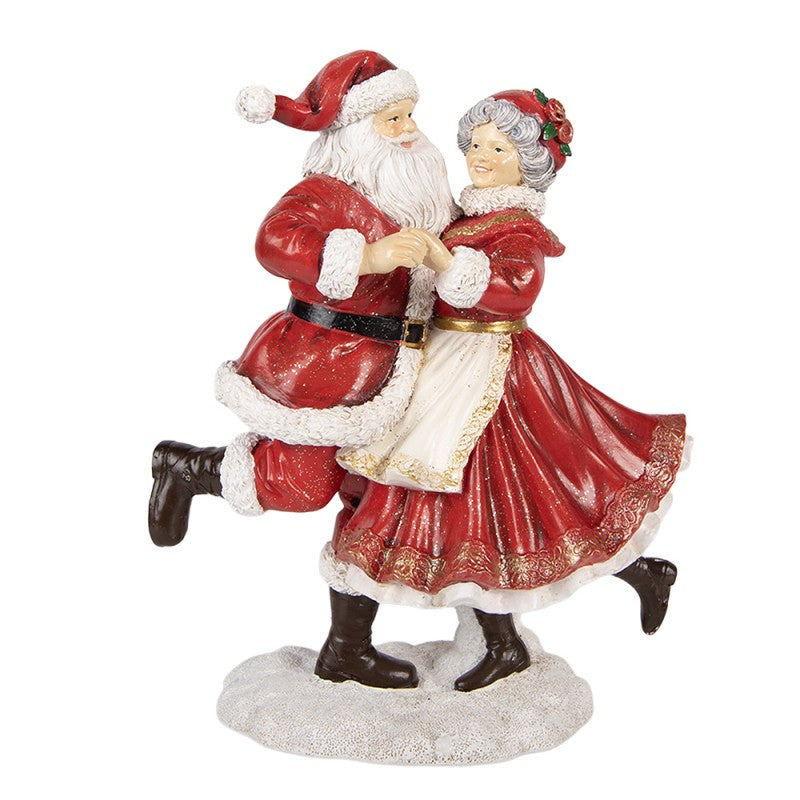 Statua Decorativa Natalizia Babbo Natale e Mamma Natale Clayre & Eef