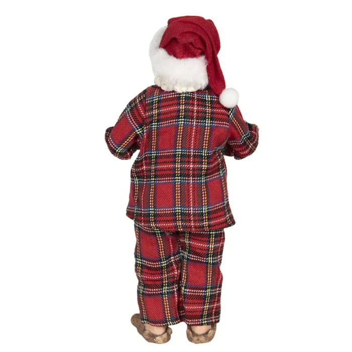 Babbo natale decorativo con pigiama tartan - Arredo Casa da Sogno