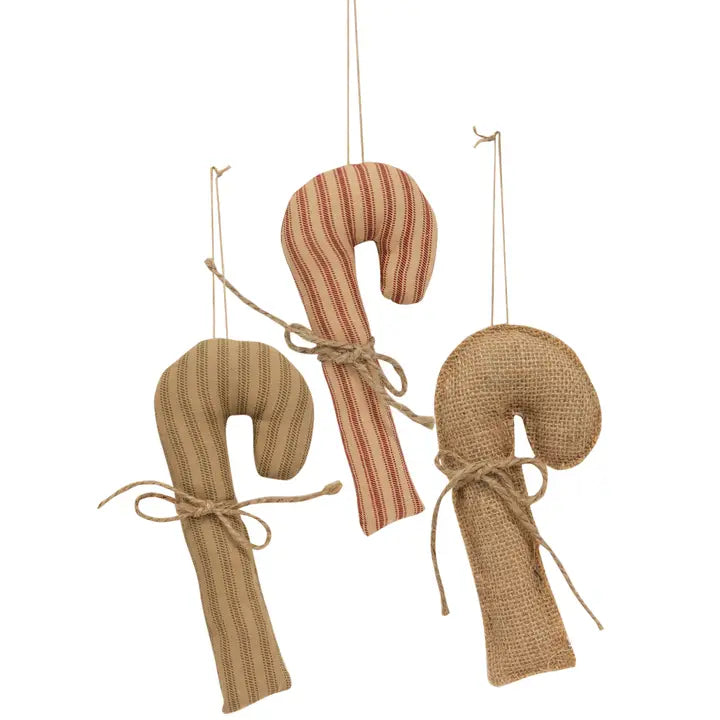Candy cane fabric decorations