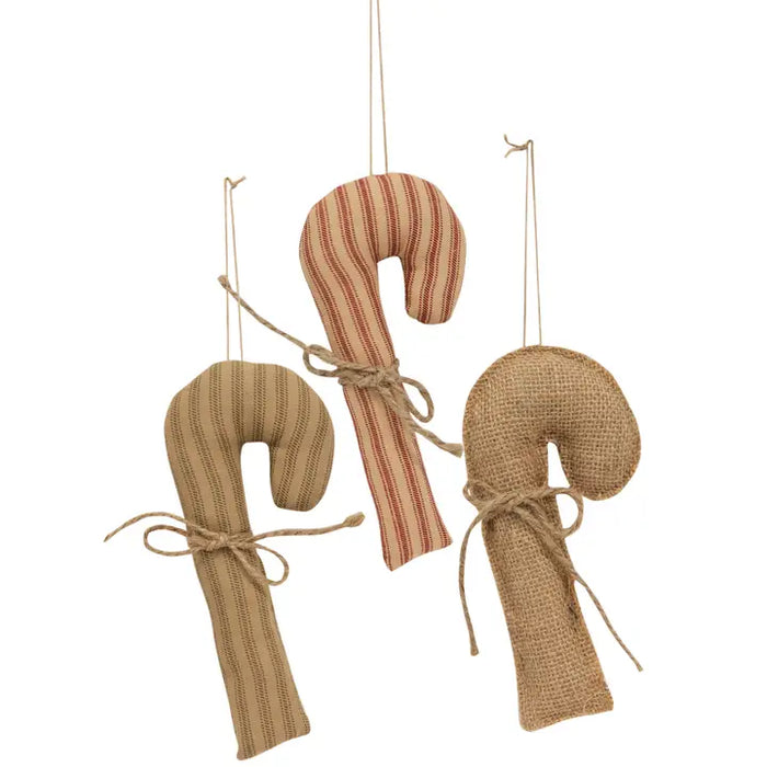 Candy cane fabric decorations