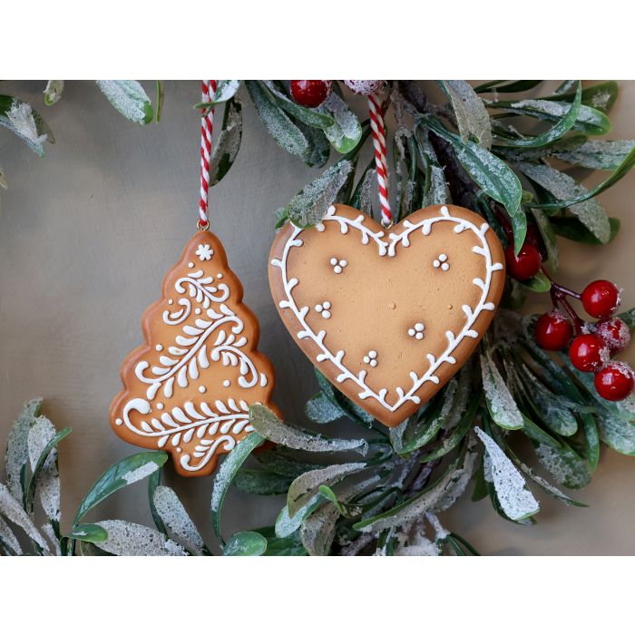 Set di 2 decorazioni Biscotti di Natale -Chic antique