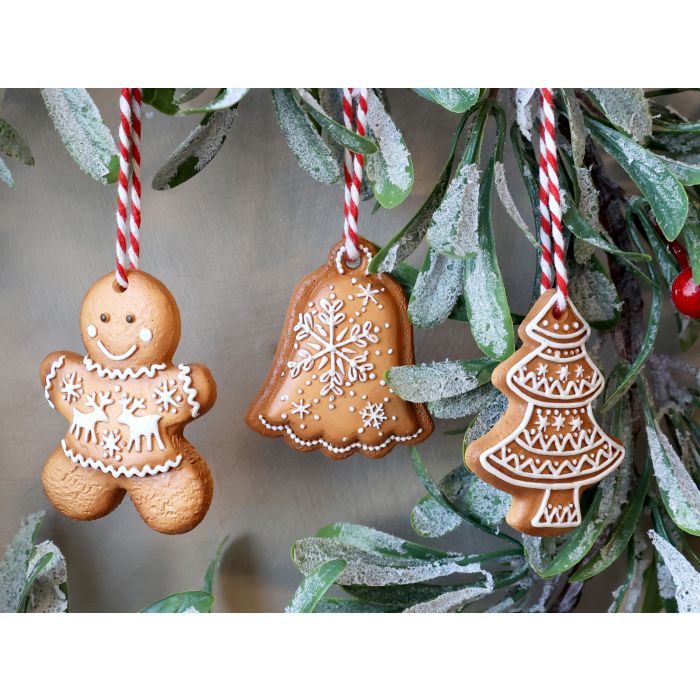 Set di 3 decorazioni Biscotti di Natale -Chic antique