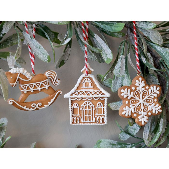 Set di 3 decorazioni Biscotti di Natale -Chic antique