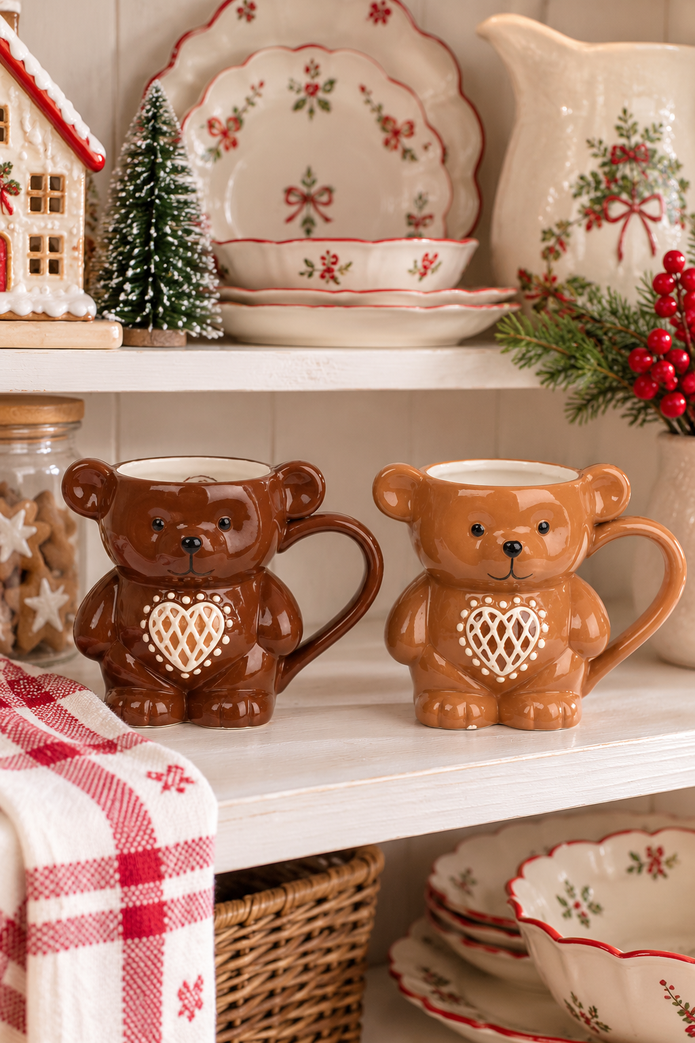 Tazza Natalizia Orsetto Gingerbread con Cuore