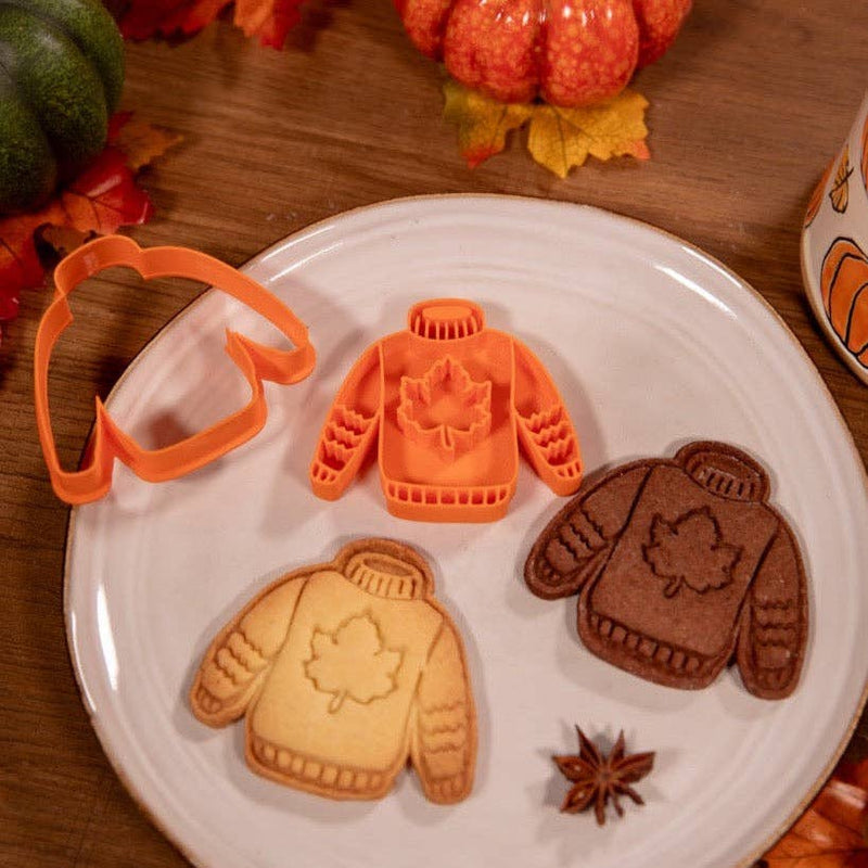 Tagliabiscotti maglione autunnale – tagliabiscotti accogliente per l'autunno