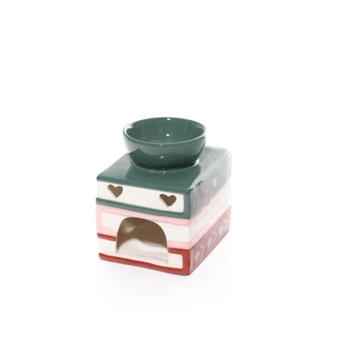 Brucia Essenze in Ceramica a Forma di Libri 11×11×9 cm