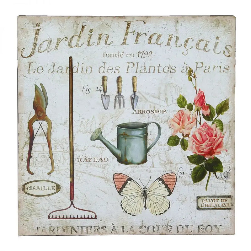 Quadro da Parete Jardin Français in Metallo 30 cm